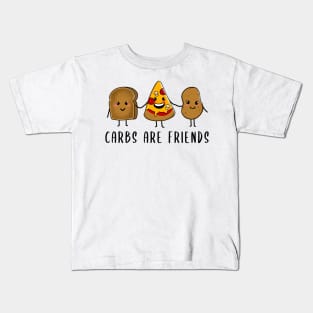 Carbs are friends Cute Foods Kids T-Shirt